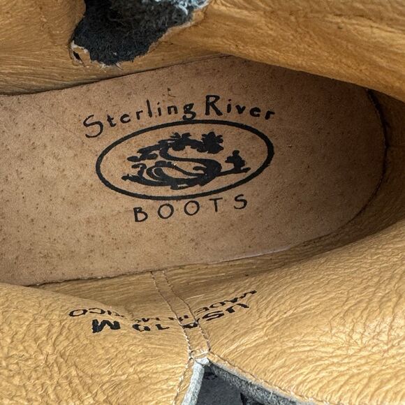 Sterling River SR6000 Cowgirl Boots Fringe Distressed Black Leather Sz 10 - Picture 16 of 16